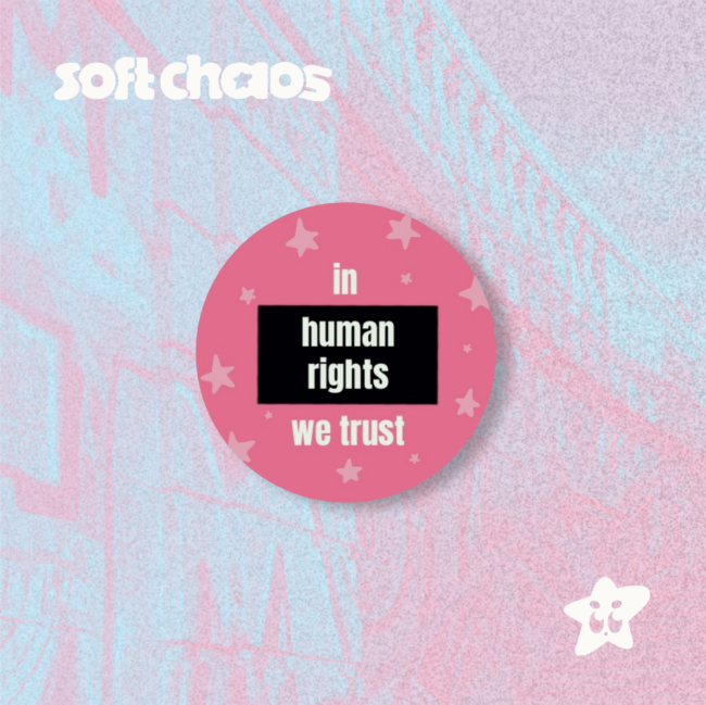 in human rights we trust badge