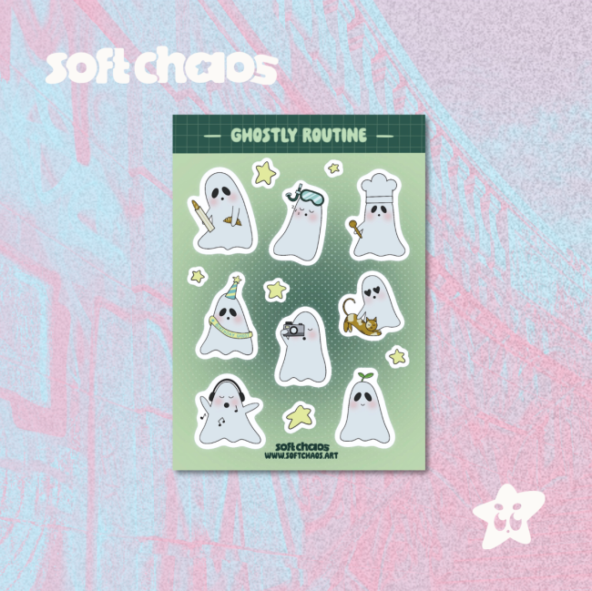 ghostly routine sticker sheet