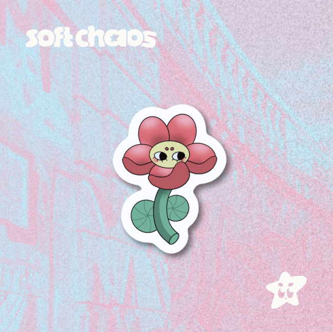 charming flower sticker